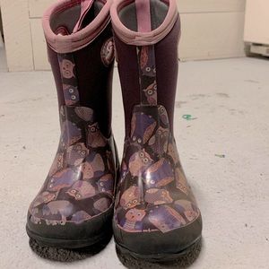 Girls classic owls snow boots